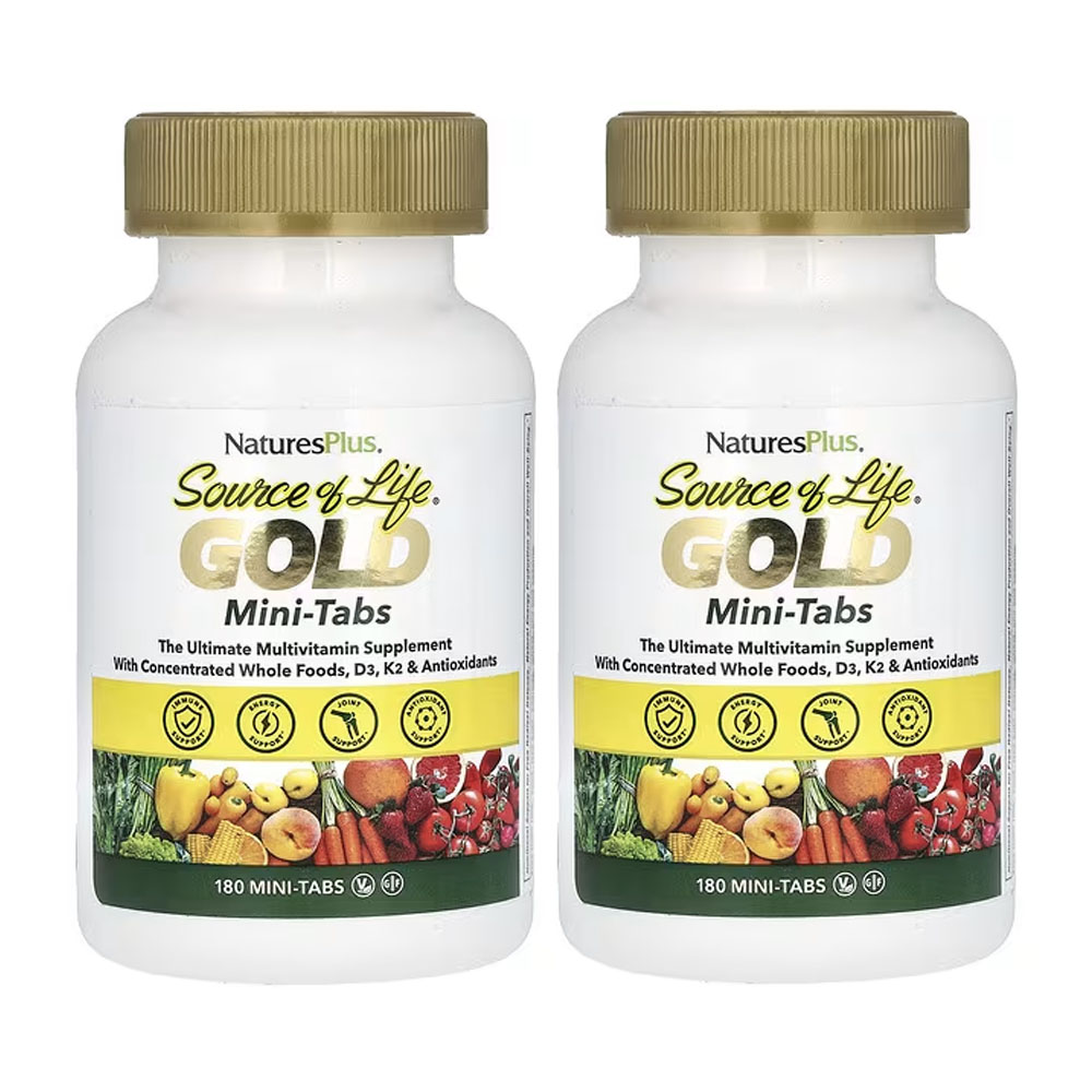네이쳐스플러스 <b>소스 오브 라이프 골드 미니</b> 정제 농축 천연 식품이 함유된 궁극의 종합비타민 보충제  2개  180정