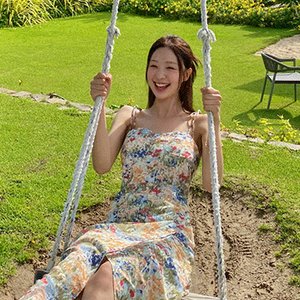 [SALE / 오늘발송] 수채화 플라워 랩 원피스