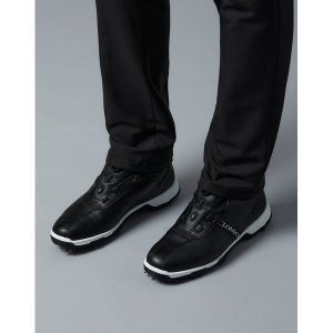 [닥스골프]  남성 블랙 배색 레더 스파이크 골프화 DGSO2F601BK