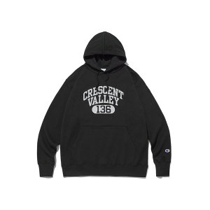 [챔피온]   Champion 남녀공용 컬리지 그래픽 French Terry 후드 스웨트셔츠 블랙 CKTS2F519BK