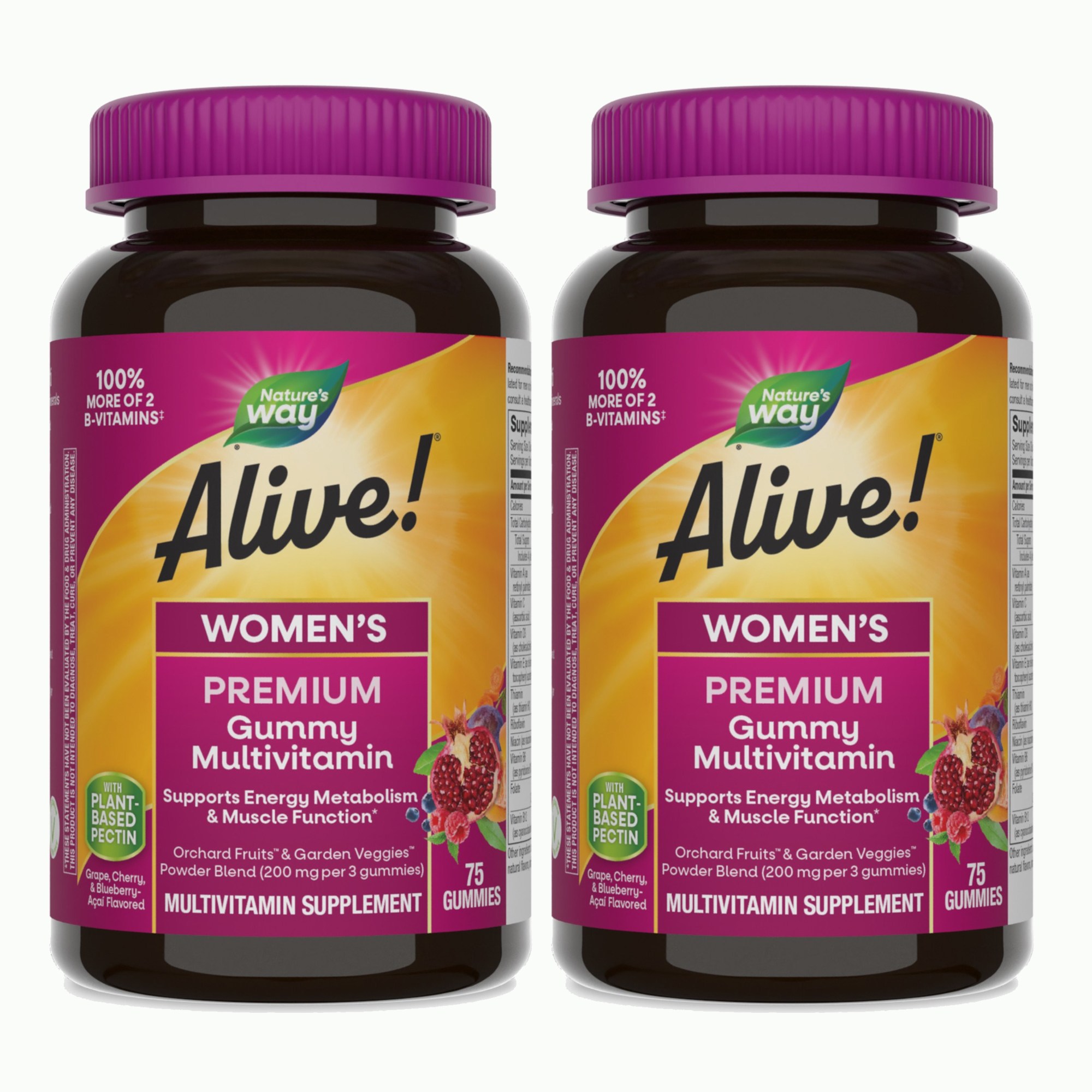 네이쳐스웨이 <b>얼라이브</b>! <b>우먼스 프리미엄</b> 멀티비타민 <b>구미</b>  75개입  2개  75정