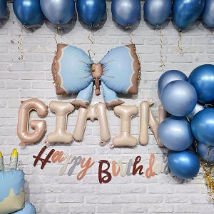 버터플라이 왕리본 은박풍선 / 생일 파티 풍선 두돌 세돌상 퇴임 환갑 홈파티 용품