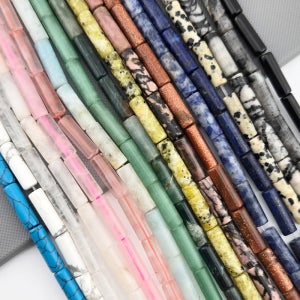 비즈톡 원석 원통 막대 4x14mm 천연석