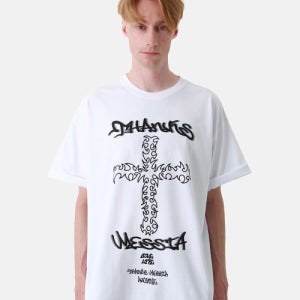 [땡스메시아] ARCHIVE CROSS TSHIRT-WHITE TMAC2300002