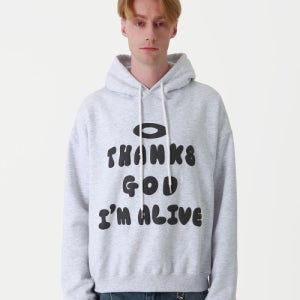 [땡스메시아] IM ALIVE HOODIE-WHITE MELANGE TMAC2300007