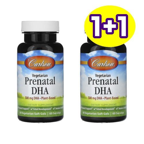 칼슨 식물성 <b>프리네이탈 DHA</b> 500mg 60소프트젤 2개