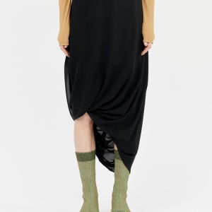 BLACK DRAPING MIDI SKIRT MM6 블랙 드레이핑 미디 스커트