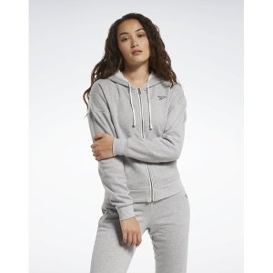 [리복]  Reebok 여성 기모 후드집업 TE Fleece Fullzip - 그레이 / FU2226 REJU2F317G2