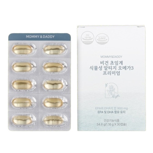 마미앤대디 <b>비건</b> 초임계 식물성 알티지 오메가3 프리미엄 1.16g x 30캡슐