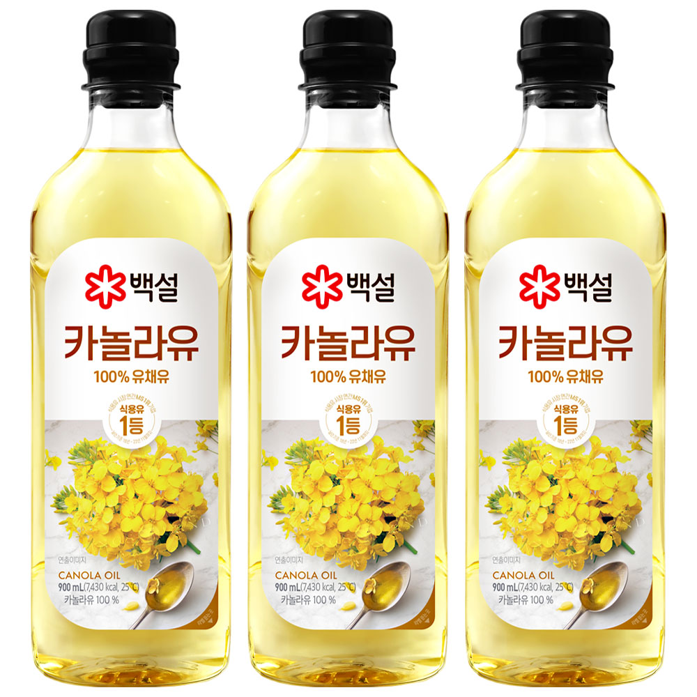 백설 카놀라유 900mlx3 간편식 맛있는 한국식품  900ml  3개