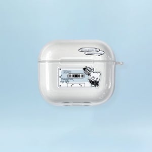 [블루투스 케이스] 투명 카세트 테이프 곰찌