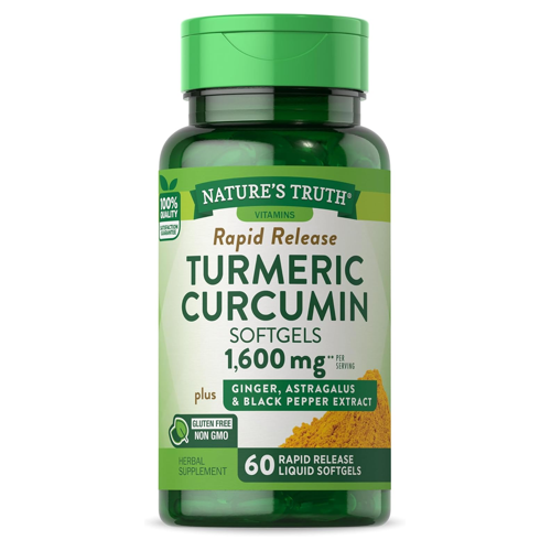 <b>네이처스트루</b> 강황 커큐민 1600mg 생강 흑후추 속방형 60액상소프트젤  성인남녀공용  정  1개  60정