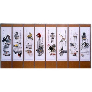 [한국병풍][한국병풍] 매당 정인섭 군방도 8폭병풍- 진품_매당 정인섭 군방도 8폭병풍- 진품 [갤러리아]