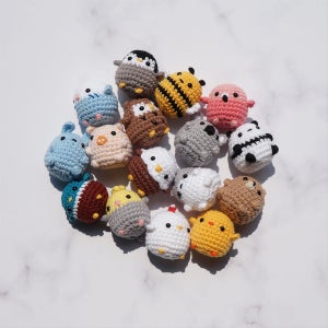 손뜨개 작은 동물 인형 (33종 택 1 / 용도 선택), 뜰래 뜨개