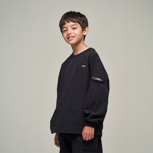 [내셔널지오그래픽키즈] K243USW940 판테라 우븐 맨투맨 CARBONBLACK