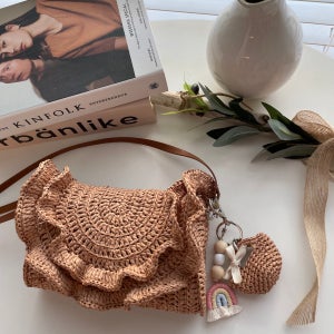 [ 리뉴얼버전] 손뜨개 프릴 크로스 가방, 완소뜨개