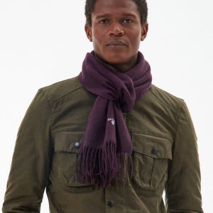 [바버] 퍼플 플레인 램스울 스카프 URSC4F004U2