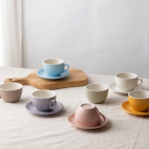 마카롱 커피잔세트 230ml 라떼잔 카프치노 7세트, mano(마노)