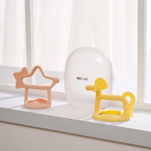 모윰 손목 치발기 기프트팩 (별 코랄베이지+포니 옐로우)