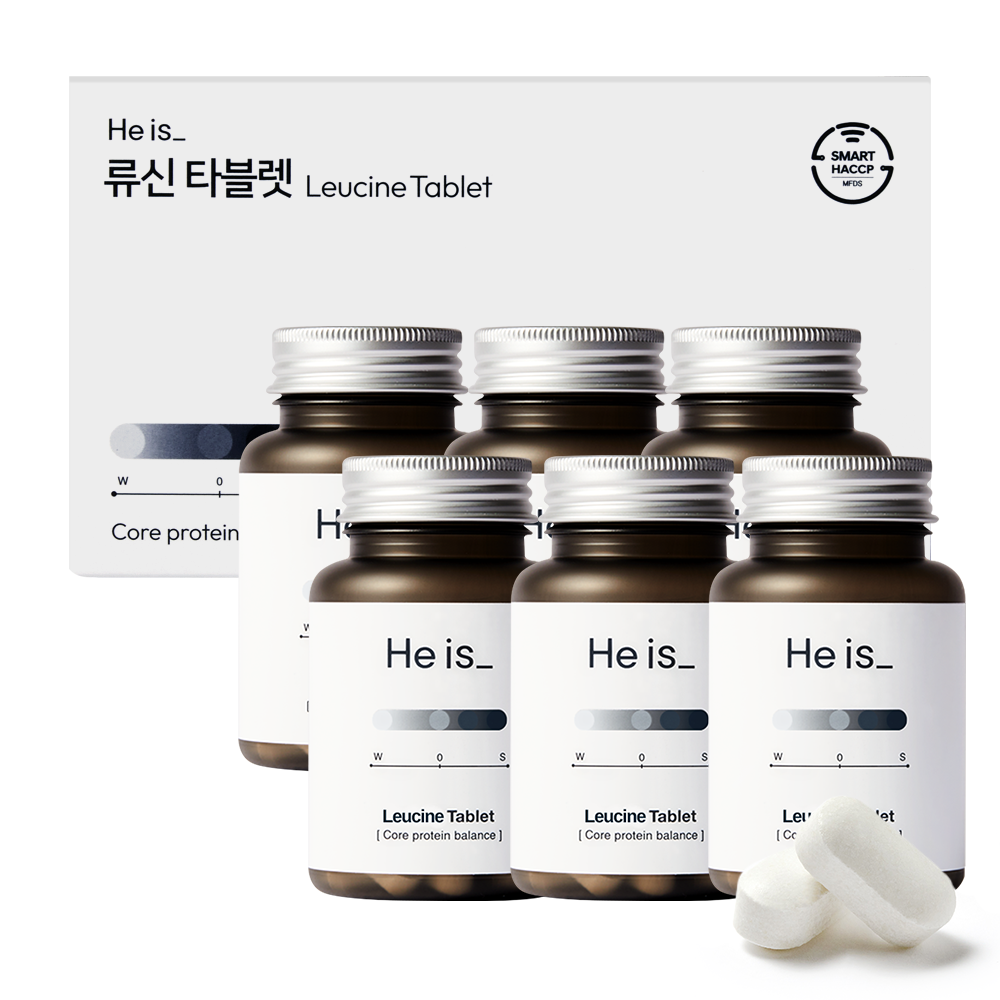 <b>히이즈</b> 류신 타블렛 28200mg 국내최초 고함량 류신 <b>근육</b> 단백질  60정  6개