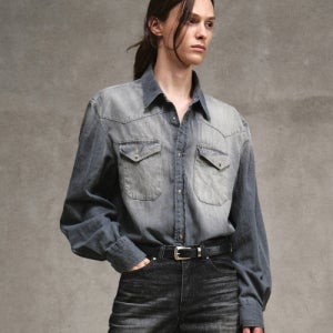 [엘무드] 테리 데님 셔츠 실버블랙 L4AS0011SG