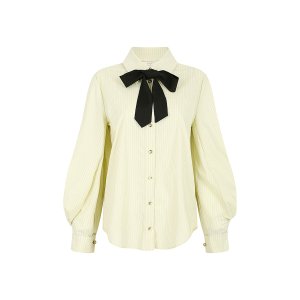 [지고트(OUTLET)] 비숍 슬리브 타이 블라우스 (STRIPE YELLOW) JP9A0BL933