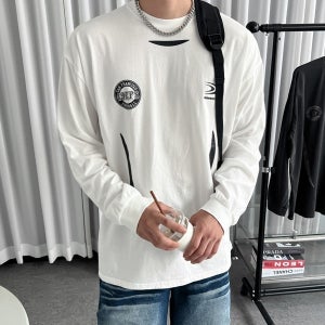 풋볼 프린팅 피그먼트 오버핏 긴팔티