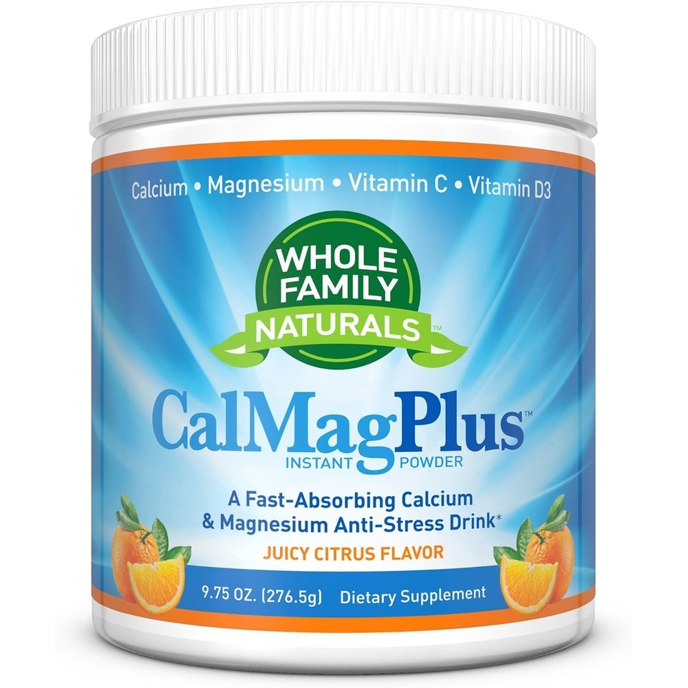 칼슘 마그네슘 분말 보충제 - 비타민 C 및 D3가 함유된 <b>CalMag Plus</b> - 글루텐