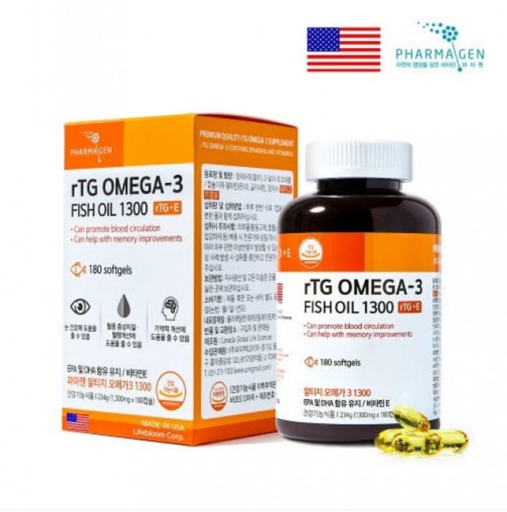 파마젠 알티지 <b>오메가3</b> 캐나다 R-TG 오메가-3 피쉬오일 RTG형 비타민e 노인 성인 남자