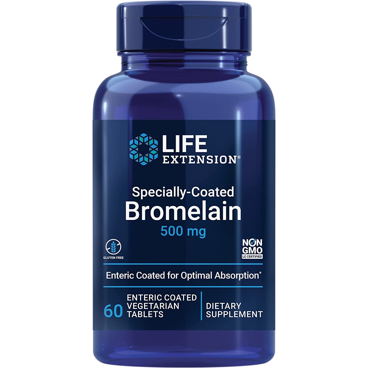 라이프익스텐션 스페셜리-코티드 <b>브로멜라인 500mg</b> 엔터릭 코티드 타블렛  60정  1개