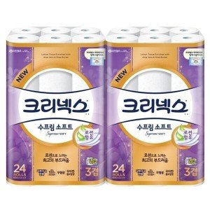 크리넥스 크리넥스 수프림 소프트 27m 3겹 24롤 x 2팩  화장지/휴지