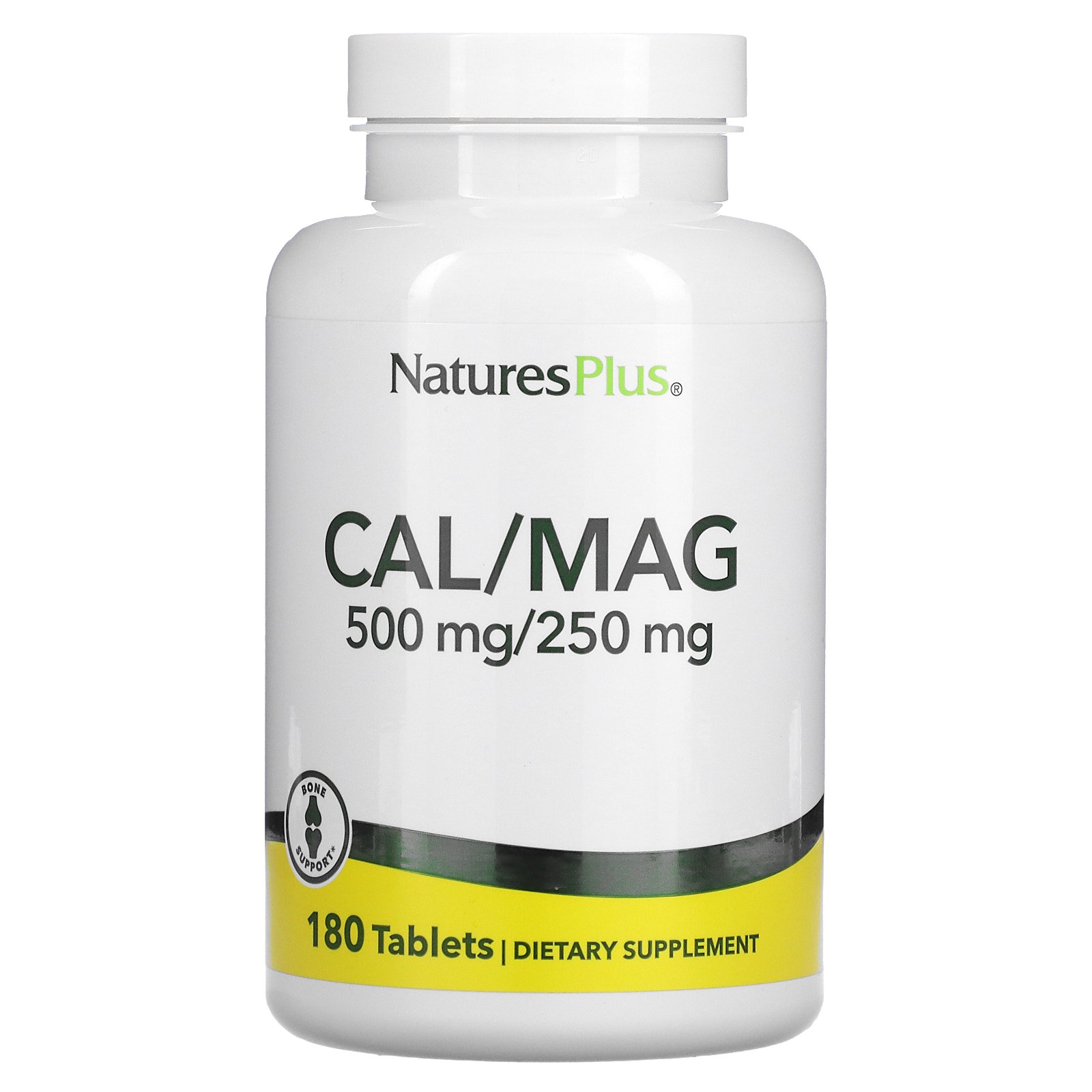 NaturesPlus 네이처스<b>플러스</b> <b>CalMag</b> 500 mg250 mg 180 Tablets  1개  180정