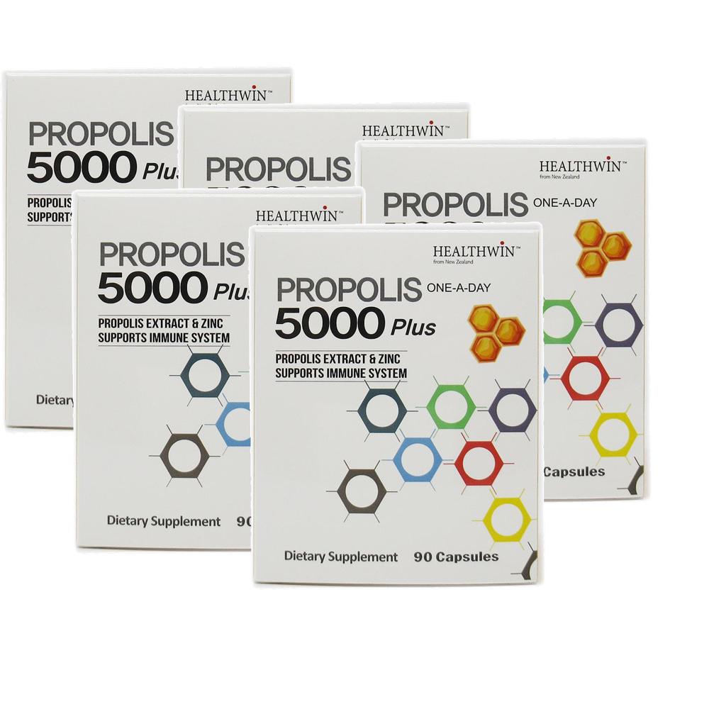 헬스윈 <b>프로폴리스 5000 플러스</b> 아연 HealthWin Propolis  5개  90정