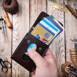 유목민의 슬라이드 가죽 카드지갑 목걸이, 가죽하는유목민 노마딬