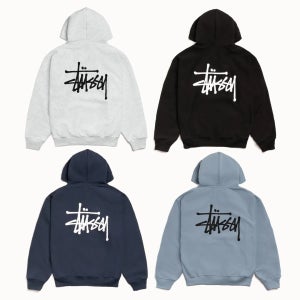 스투시 베이직 후드 티셔츠 블랙 네이비 애쉬 헤더 화이트 2024 2025 캐나다 정품