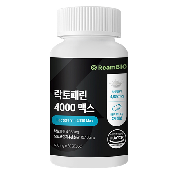 림바이오 <b>락토페린</b> 4000 ReamBIO <b>맥스</b> 36g  60정  1개