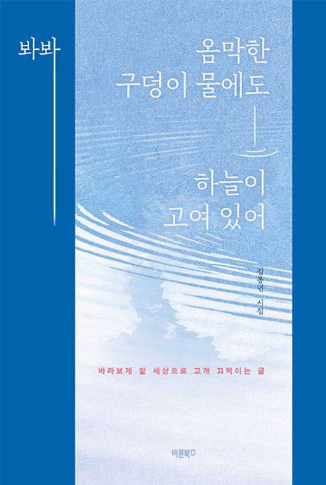 봐봐옴막한구덩이물에도하늘이고여있어:김봉년시집
