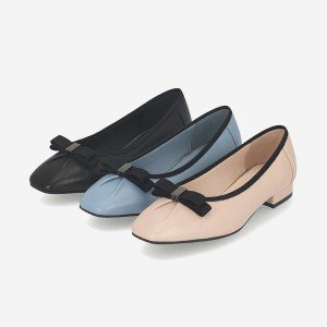 엘칸토 여성 양가죽 스퀘어토 리본 펌프스 2cm LCWD11U426