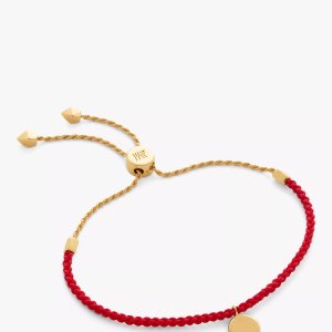 모니카비나더 참 코듀로이 팔찌 Linear Disc Charm Cord Bracelet 109389424 CoralGold