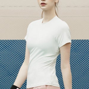 에어핏 밸런스 슬림 티셔츠 베이직코튼 요가복반팔세트 화이트 나그랑맨투맨