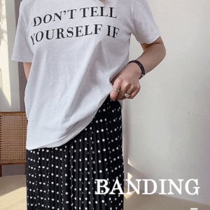 루퍼 플리츠 도트롱 밴딩스커트