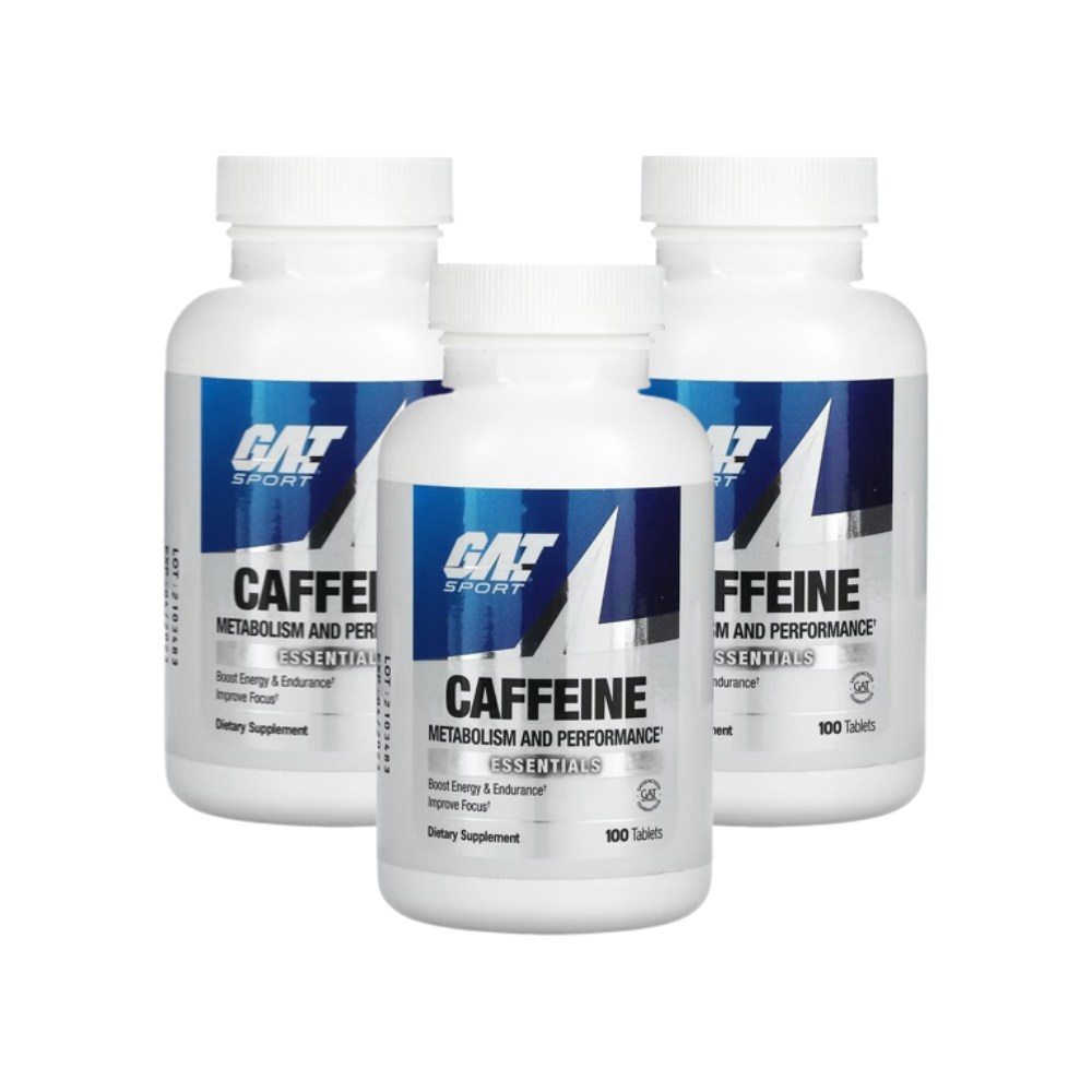 (3팩) <b>GAT</b> 가트 Caffeine 카페인 메타볼리즘 퍼포먼스 에센셜 <b>칼슘</b> 에너지부스트 100정  100개