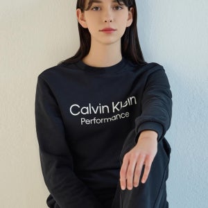 캘빈클라인 캘빈클라인 퍼포먼스 에센셜 빅로고 스웨트셔츠 여성 블랙