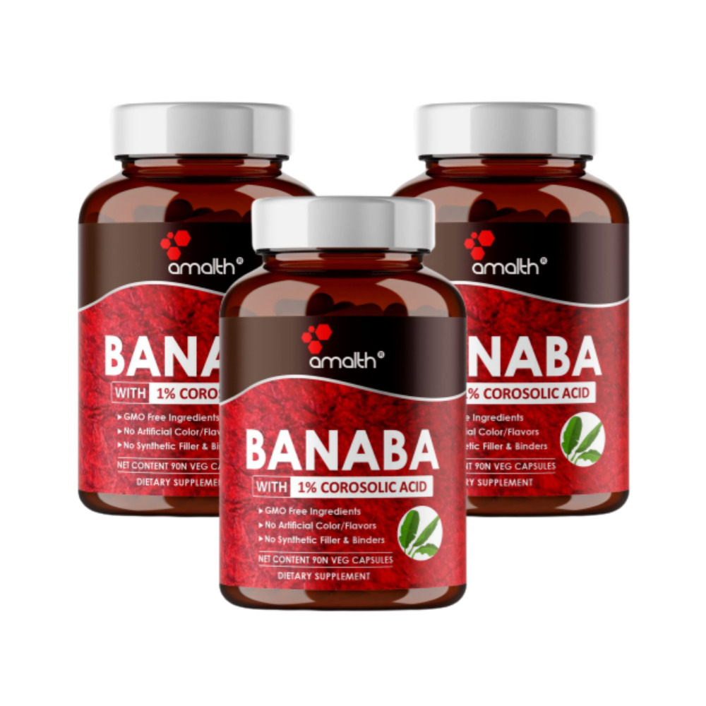 아말스 바나바잎 바나바리프 500mg 90정 3병 9개월 <b>Corosolic Acid</b>  3개