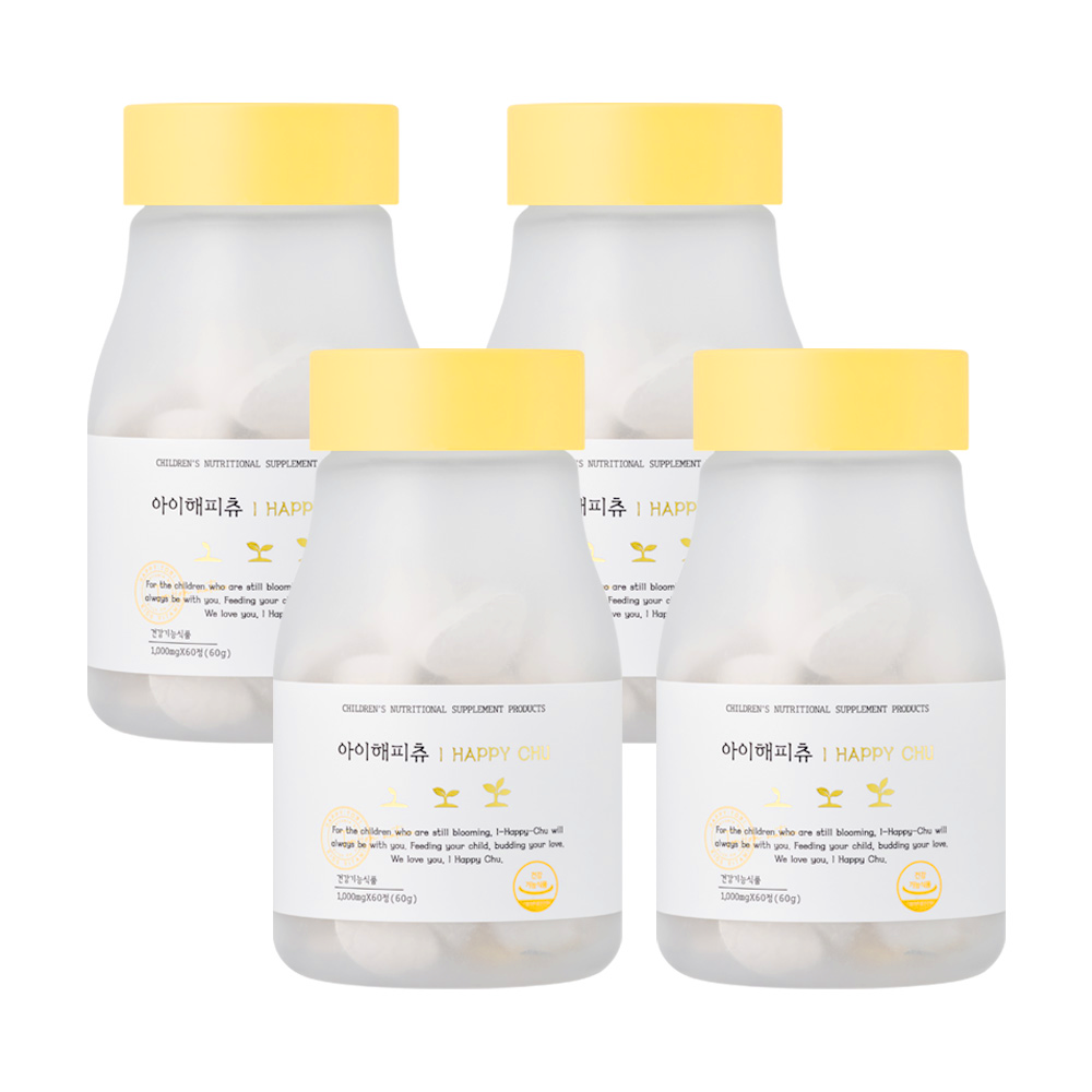 해피토리 아동용 <b>아이해피츄</b> 츄어블 멀티비타민 미네랄 60g  60정  4개