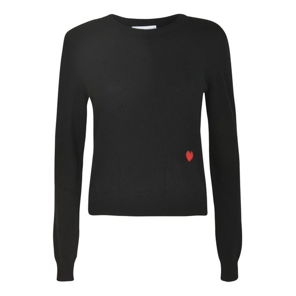MOSCHINO 하트 모티프 니트 점퍼 A09215509 0555 BLACK 여성 FW24