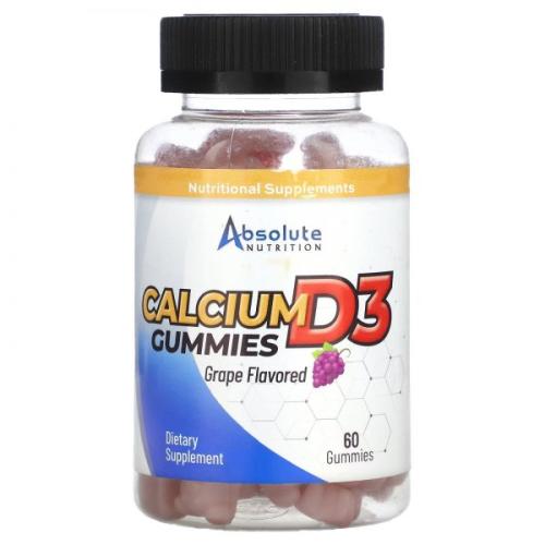 Absolute Nutrition <b>칼슘 D3 구미</b>젤리 포도 맛 60개