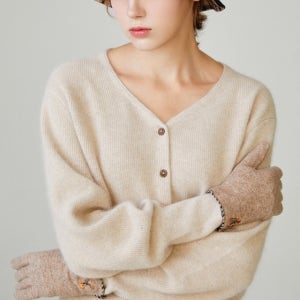 [닥스 액세서리] 닥스 ACC 여성장갑 울 닥스베어 자수 스마트폰터치 장갑 DCGV4F901I2