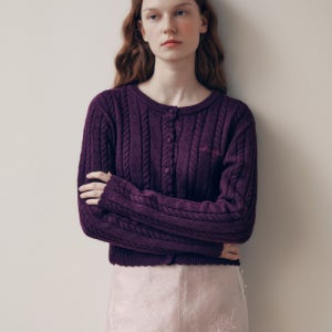 [로라로라] SKASHI CABLE KNIT CARDIGAN BURGUNDY 5007064199