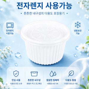 (타임딜) PP 재질 소스컵 105파이 대 (FP/백색)